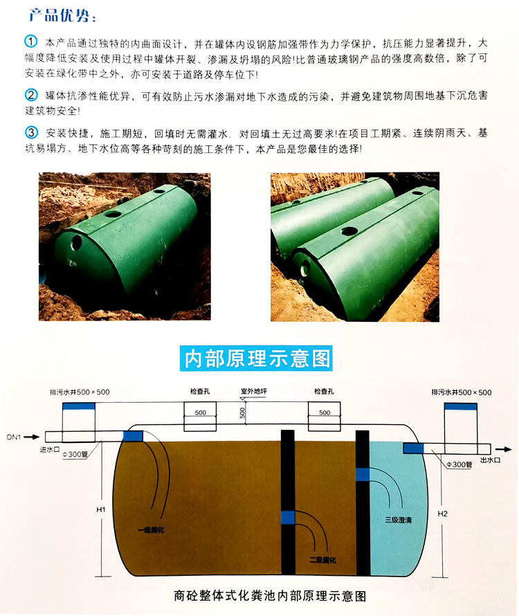 新建玻璃钢化粪池
